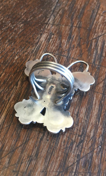 SOCIAL BUTTERFLY Tyler Brown Spiny Oyster & Silver Ring, Sz 9 1/4