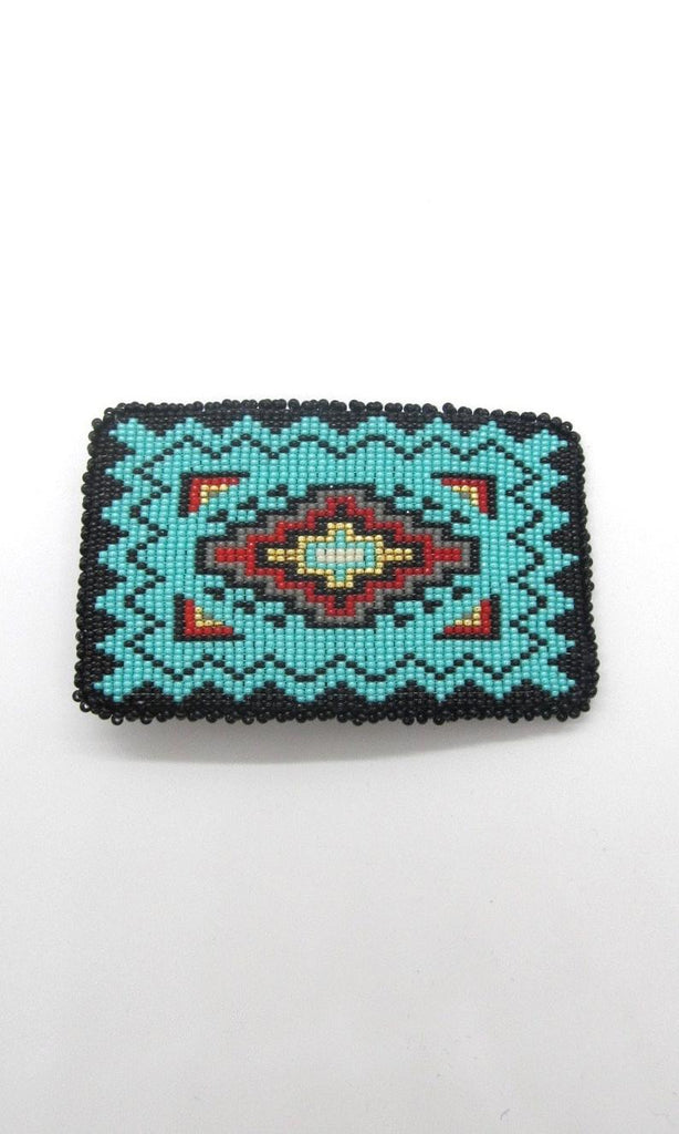 BEAD IT Leather Backed Beaded Belt Buckle