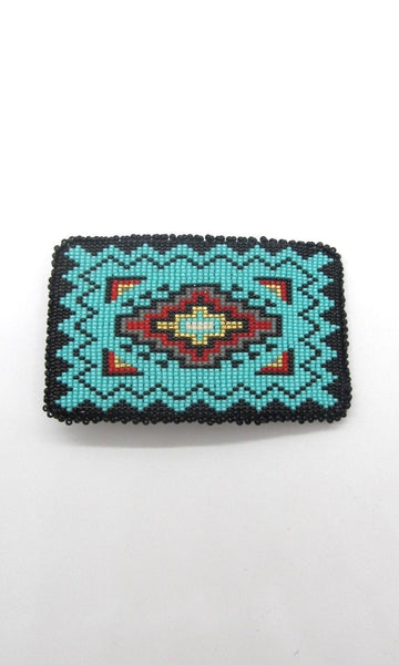 BEAD IT Leather Backed Beaded Belt Buckle
