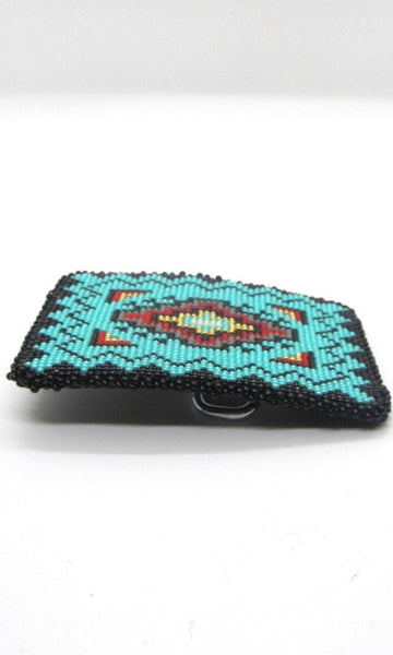 BEAD IT Leather Backed Beaded Belt Buckle