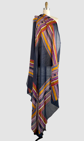 YVES SAINT LAURENT 70s Large Cotton Scarf, Made in Italy