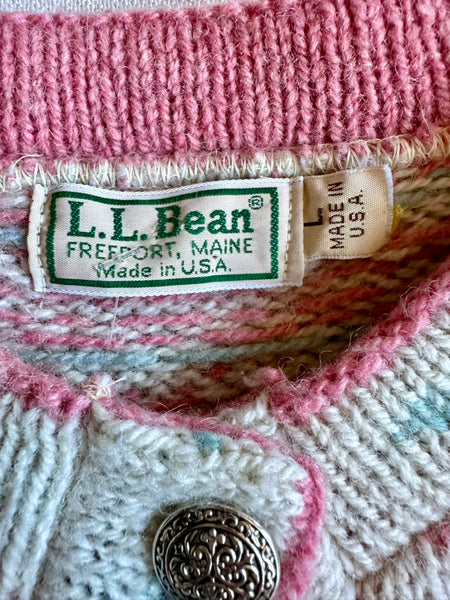 VINTAGE L.L. BEAN 80s/90s Wool Pastel Sweater • Med. to Lg.