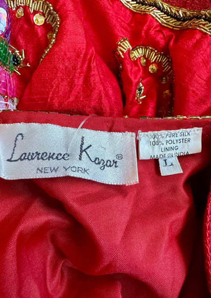 LAURENEE KAZAR Vintage Sequin Silk 90s Jacket • Large