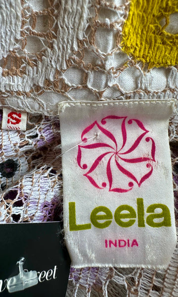LEELA INDIAN 70s Vintage Lace Shirt • Mens Small