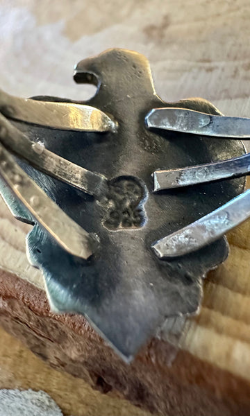 SMALL THUNDERBIRD Running Bear Navajo Turquoise and Sterling Silver Ring • Multiple Sizes