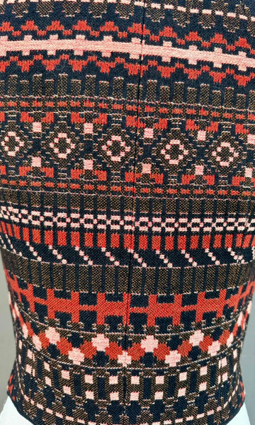 ANNE KLIEN I.MAGNIN & Co. 70s Geometric Blazer Vest • Small