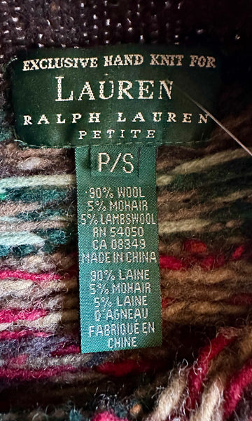 RALPH LAUREN Exclusive Hand Knit Vintage Y2K Knit Sweater • Petite Small