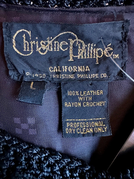 CHRISTINE PHILLIPE Vintage California 80s/90s Leather Jacket • Large
