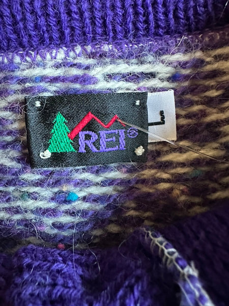 VINTAGE REI ALPS Snowflake Wool 70s/80s Knit Sweater • Youth Lg./Womens Sm.