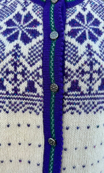 VINTAGE REI ALPS Snowflake Wool 70s/80s Knit Sweater • Youth Lg./Womens Sm.
