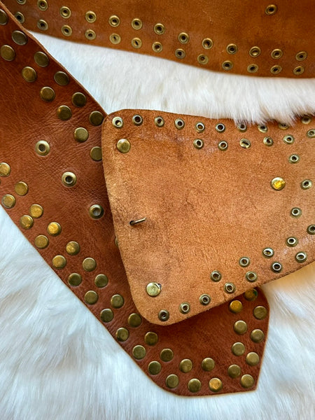 MOROCCAN BELT Large Thick Tan Leather Belt