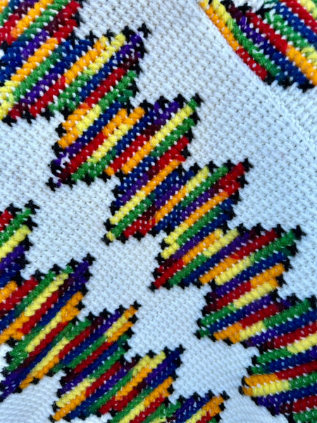 VINTAGE RAINBOW KNIT 70s Crochet Poncho • Open Sizing