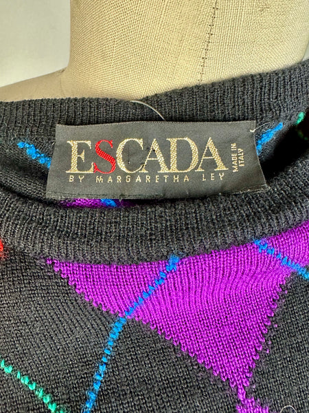 ESCADA VINTAGE 80s Knit Sweater • Medium