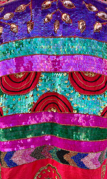 LAURENEE KAZAR Vintage Sequin Silk 90s Vest • Large