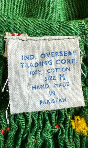 70s DEADSTOCK PAKISTANI Embroidered Blouse • Small