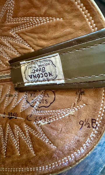 NOCONA Texas Mens Brown Leather Western Boots • Mens 9.5