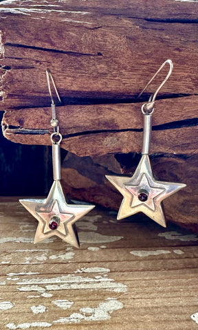 VINTAGE SHOOTING STAR Silver Dangle Earrings