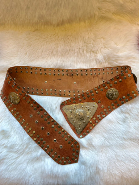 MOROCCAN BELT Large Thick Tan Leather Belt