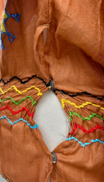70s DEADSTOCK PAKISTANI Embroidered Blouse • Medium
