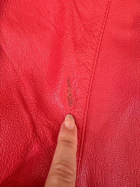 OBSSETION Red Leather Vintage 80's Biker Jacket • Women's Medium