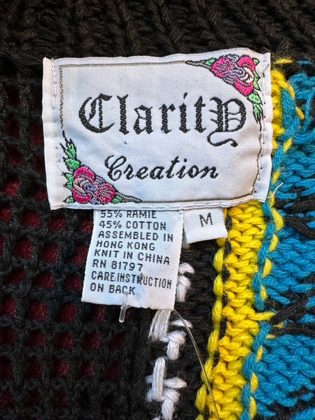 CLARITY CREATION Vintage 90s Knit Sweater • Med. to Lg.