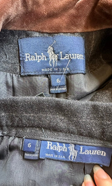 RALPH LAUREN Wool Jacket & Skirt Set • Small