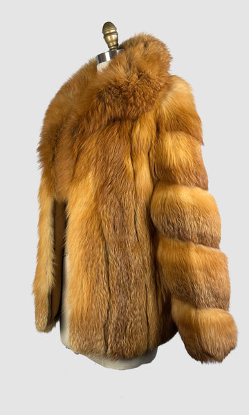 GLAM SLAM 70s Herbert's  Red Fox Fur Coat  • Small