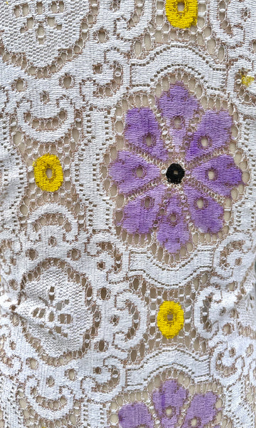 LEELA INDIAN 70s Vintage Lace Shirt • Mens Small