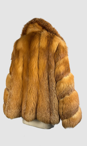 GLAM SLAM 70s Herbert's  Red Fox Fur Coat  • Small