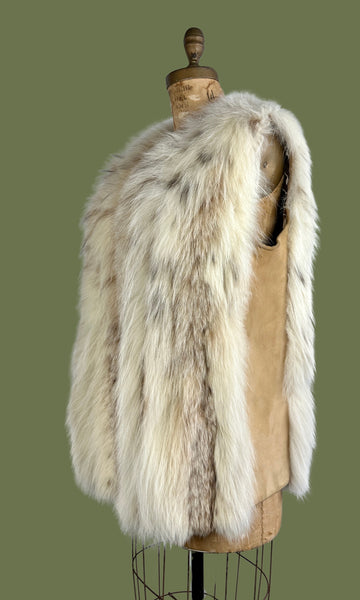 FOX LADY 70s Herbert's Furs Fox and Suede Vest • Medium Large