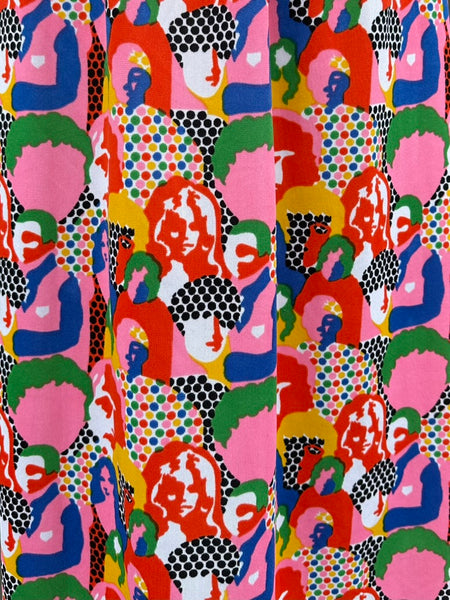 HOLD FOR KIA-GROOVY POP ART Vintage 70s Skirt • Med.-Lg.