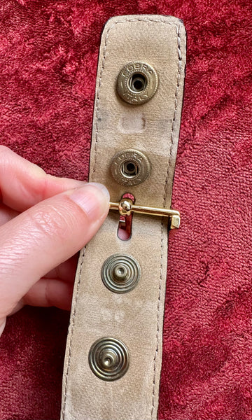SULKA GENUINE CROCODILE Leather Vintage Belt • Large