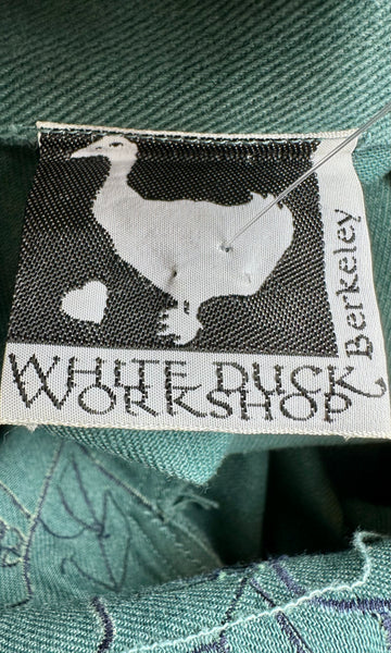 WHITE DUCK FLOWER Applique 80s Tunic Dress • Med. to Lg.