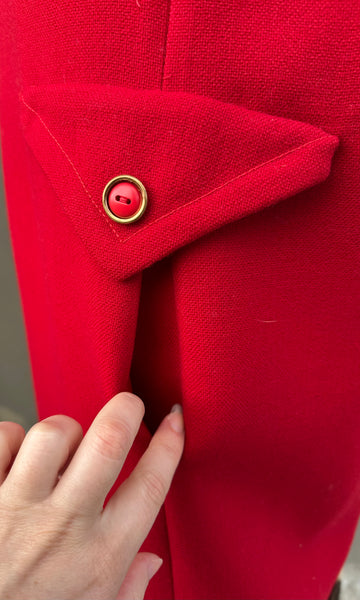 DON LOPER Beverly Hills Vintage 50s Fur Trim Dress and Coat Set • Large