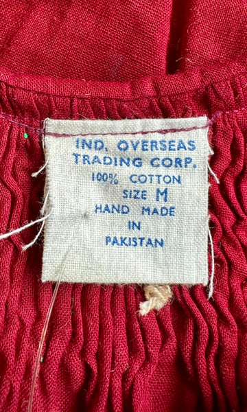 70s DEADSTOCK PAKISTANI Embroidered Blouse • Small