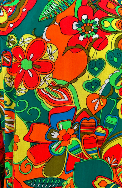 CHARLES & CO VINTAGE 60s Psychedelic Kimono • Medium