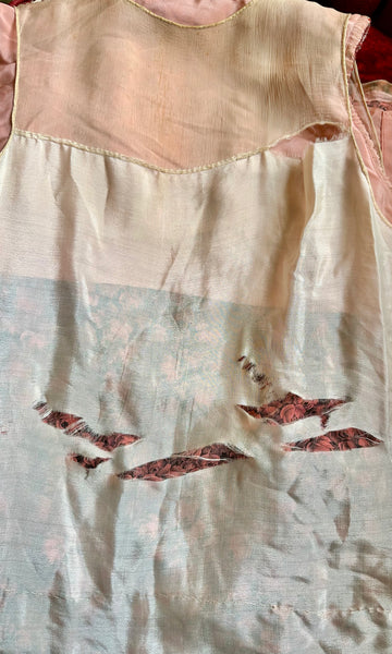 SILK VELVET Rose Print 20s Gatsby Dress • Small (4)