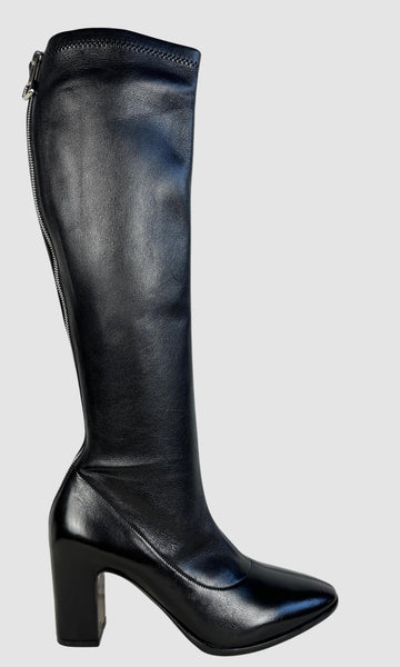 BALENCIAGA Black Leather Zip Up Boots • Size 38 to 40, 7.5 to 8
