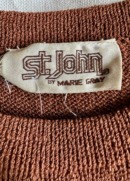 ST. JOHN By Marie Gray 70s/80s Ribbed Knit Dress • Med. to Lg.