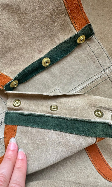 LEATHER 60s/70s Vintage Vest • Open Sizing