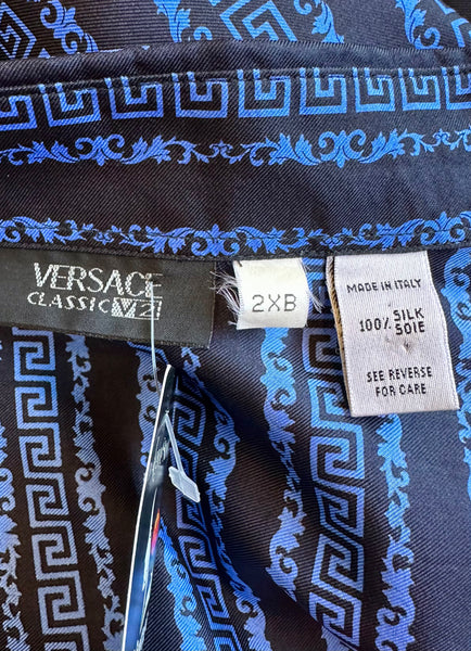 VERSACE CLASSIC V2 90s Mens Silk Shirt • 2XB