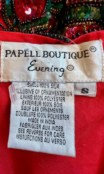PAPÉLL BOUTIQUE Evening Vintage Sequin Silk 80s/90s Jacket • Small
