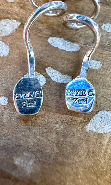 SNAKE CHARMERS Silver and Turquoise Dangle Earrings