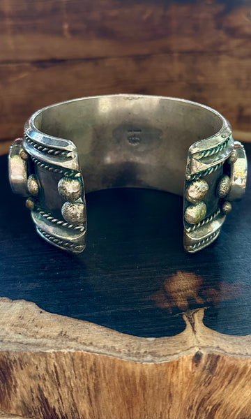 TURQUOISE TIDES Vintage Turquoise and Sterling Silver Cuff • 192g