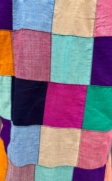 70s VINTAGE INDIAN Hand Woven Patchwork Shirt • Medium