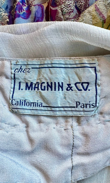 GATSBY 20s I.MAGNIN Parisian Floral Lamé Dress • Medium