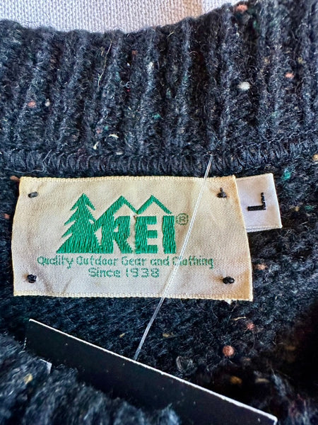 VINTAGE REI ALPS Wool 80s Knit Sweater • Large