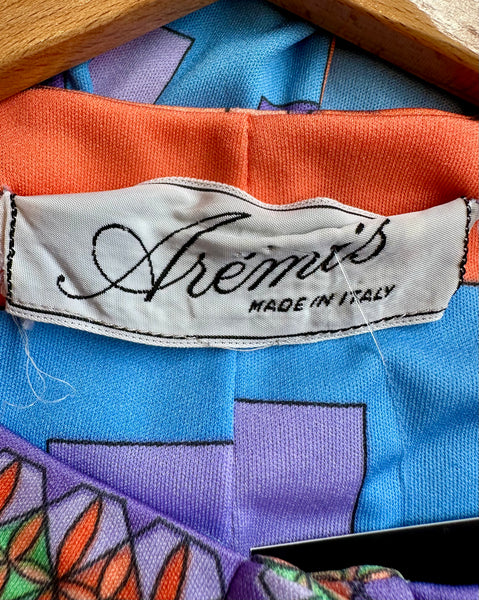 ARÉMIS ITALIAN 70s Vintage Dress • Sm. to Med.