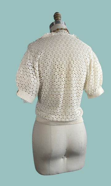 HOOKED ON CROCHET 30s Sweater Blouse and Skirt Set • Medium