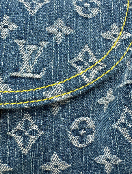 LOUIS VUITTON 2005 Pleaty Denim Mini Shoulder Bag LS01